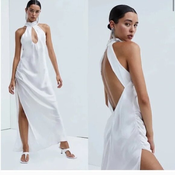 For Love And Lemons Pia Dress Halter Keyhole Maxi NWT XS - Picture 2 of 6